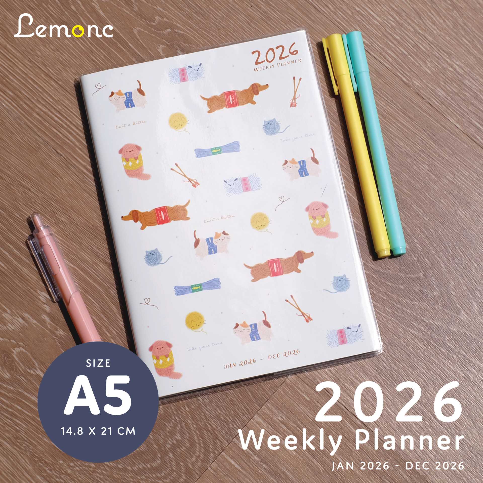 แพลนเนอร์รายสัปดาห์ 2026 ขนาด A5  : ทั้งหมด 4 ลาย