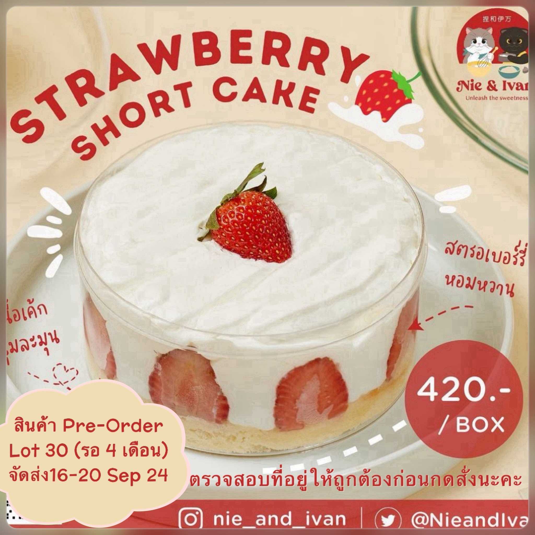 Strawberry shortcake Lot30 (จัดส่งวันที่16-20 กันยายน)  ขนมยอดนิยม