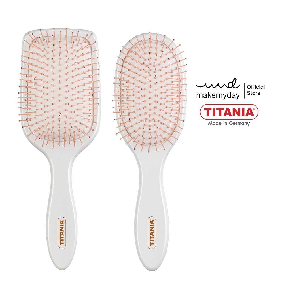 TITANIA แปรงหวีผม รุ่น Cushion Brush ด้ามไม้ ขนแปรงอ่อนนุ่ม สี Mother of Pearl นำเข้าจากเยอรมันนี