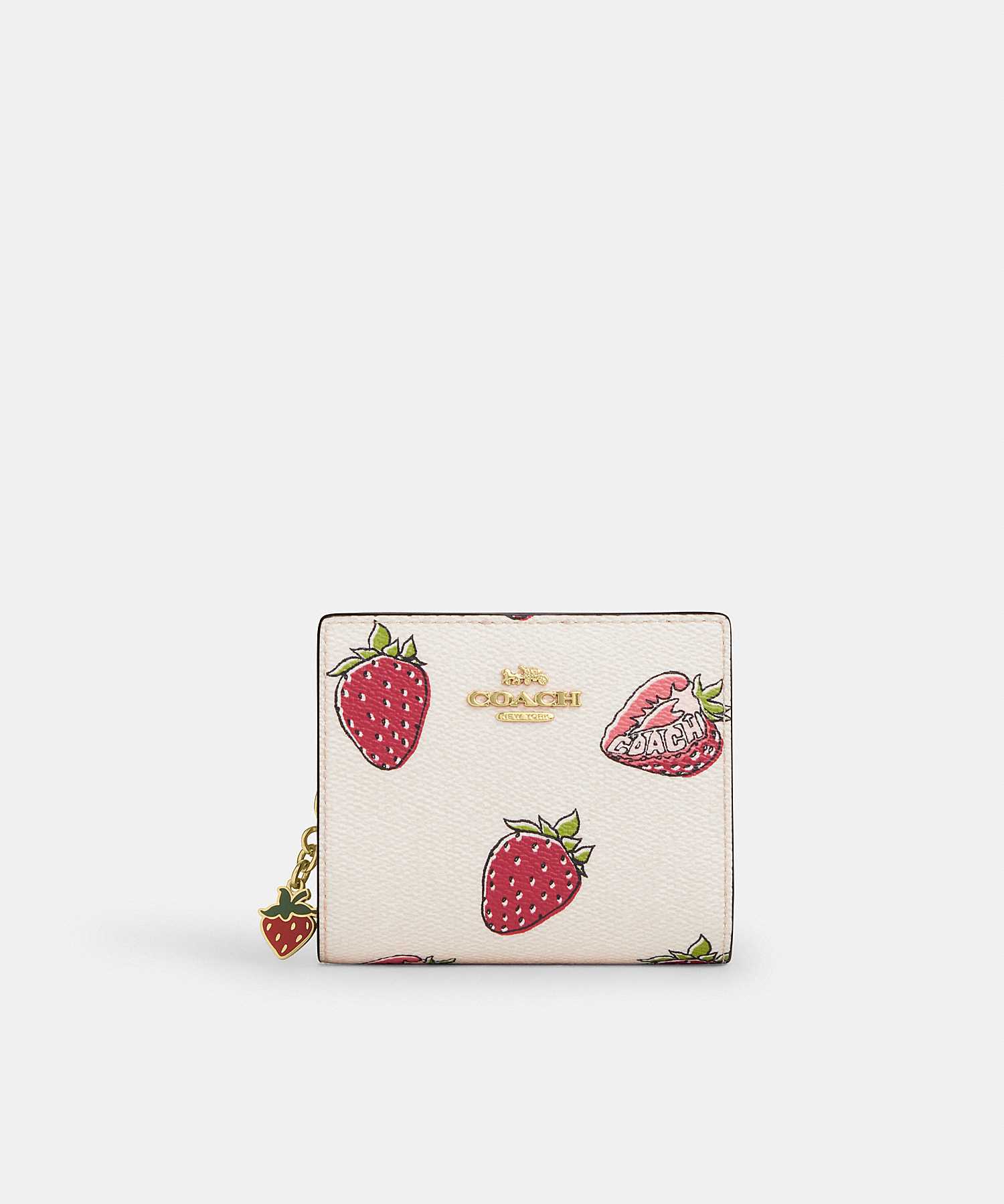 COACH SNAP WALLET WITH STRAWBERRY PRINT CAP18 IMCAH