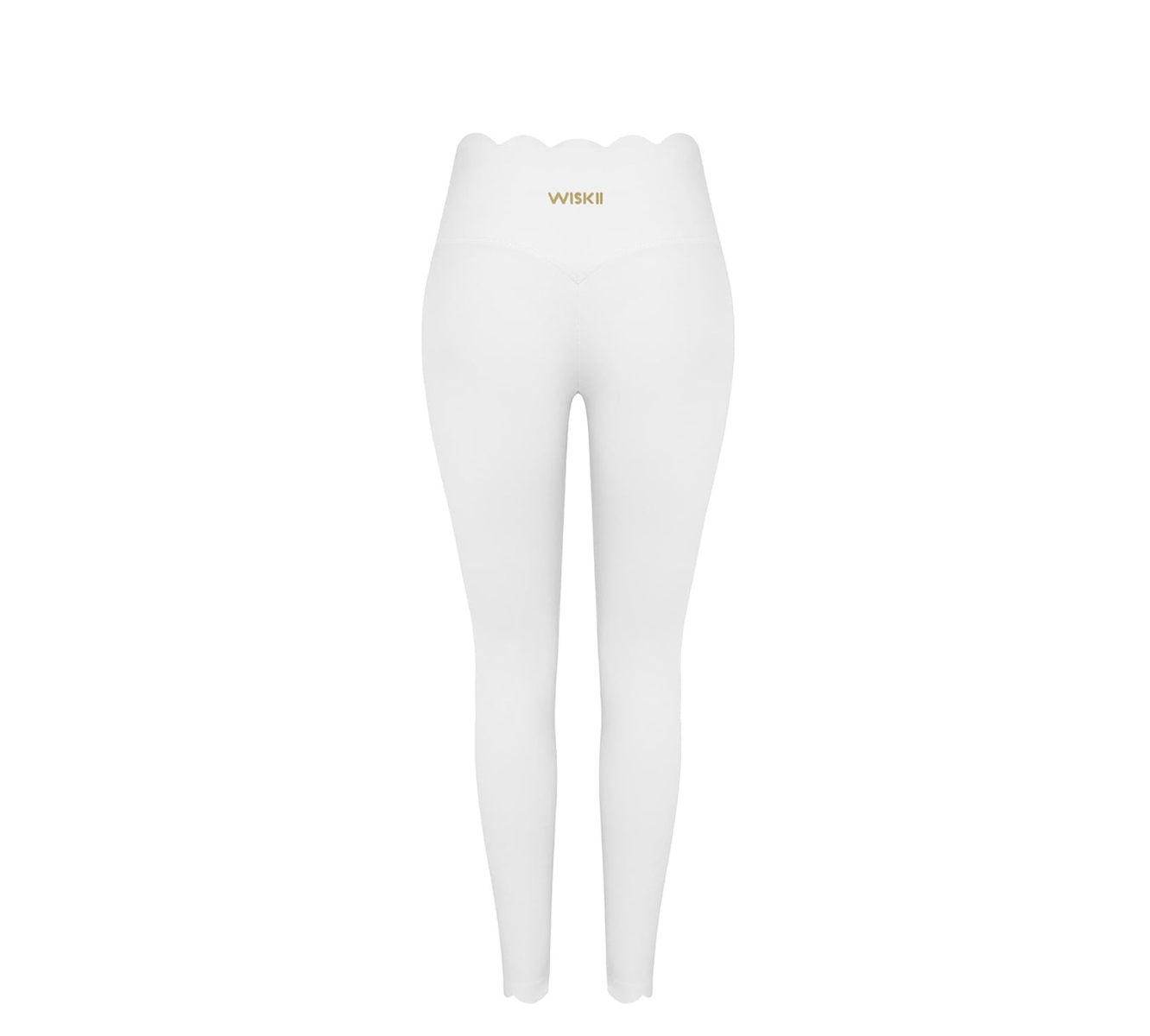 WISKII High-Waist Scallop Scrunch Legging - Ivory