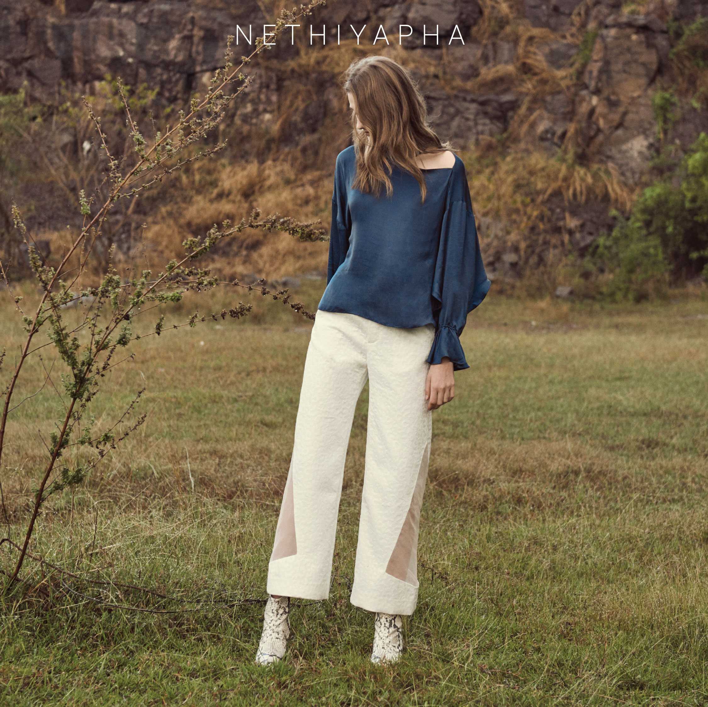 Triangle trousers : Snow กางเกงขายาวเอวสูงทรงตรง สีขาว