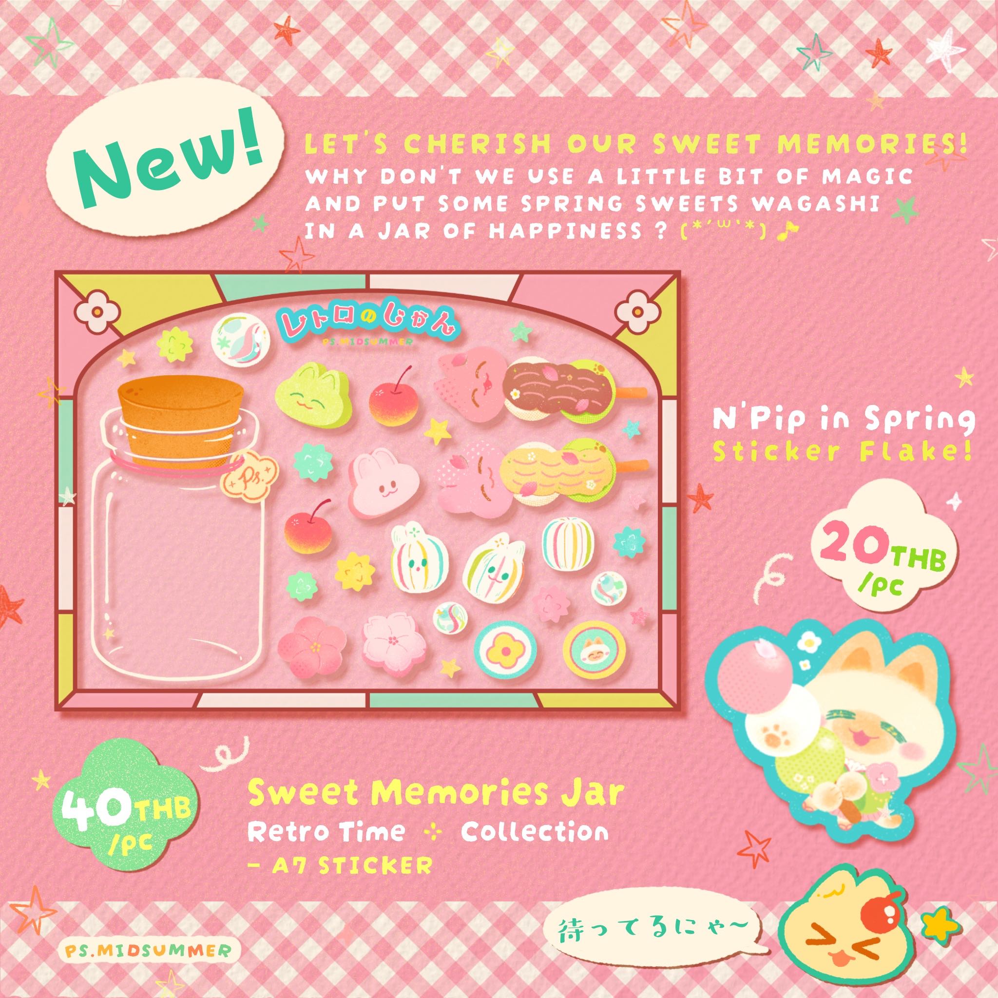 Spring Retro Sticker ＊ Sweet Memories Jar (A6 & A7 & N'Pip)