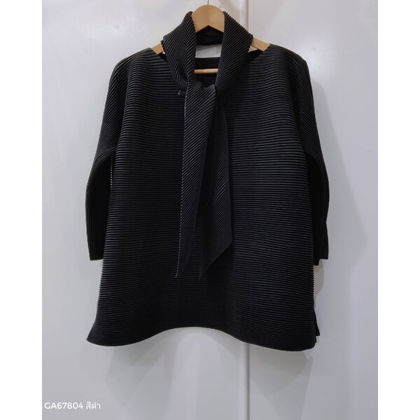2MUAY รุ่น GA67804 เสื้ออัดพลีท THICK LONG SLEEVE WITH SCARF PLEATED TOP 5 สี FREE SIZE