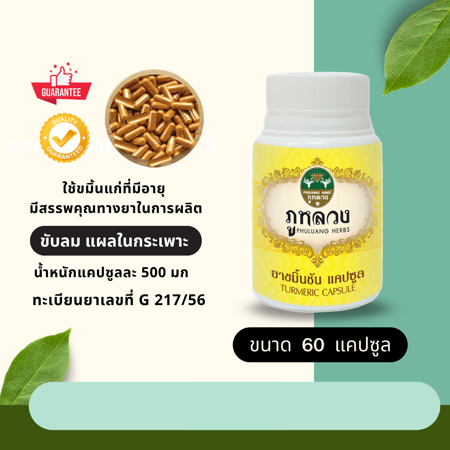 ขมิ้นชัน (ขนาด 60 แคปซูล)