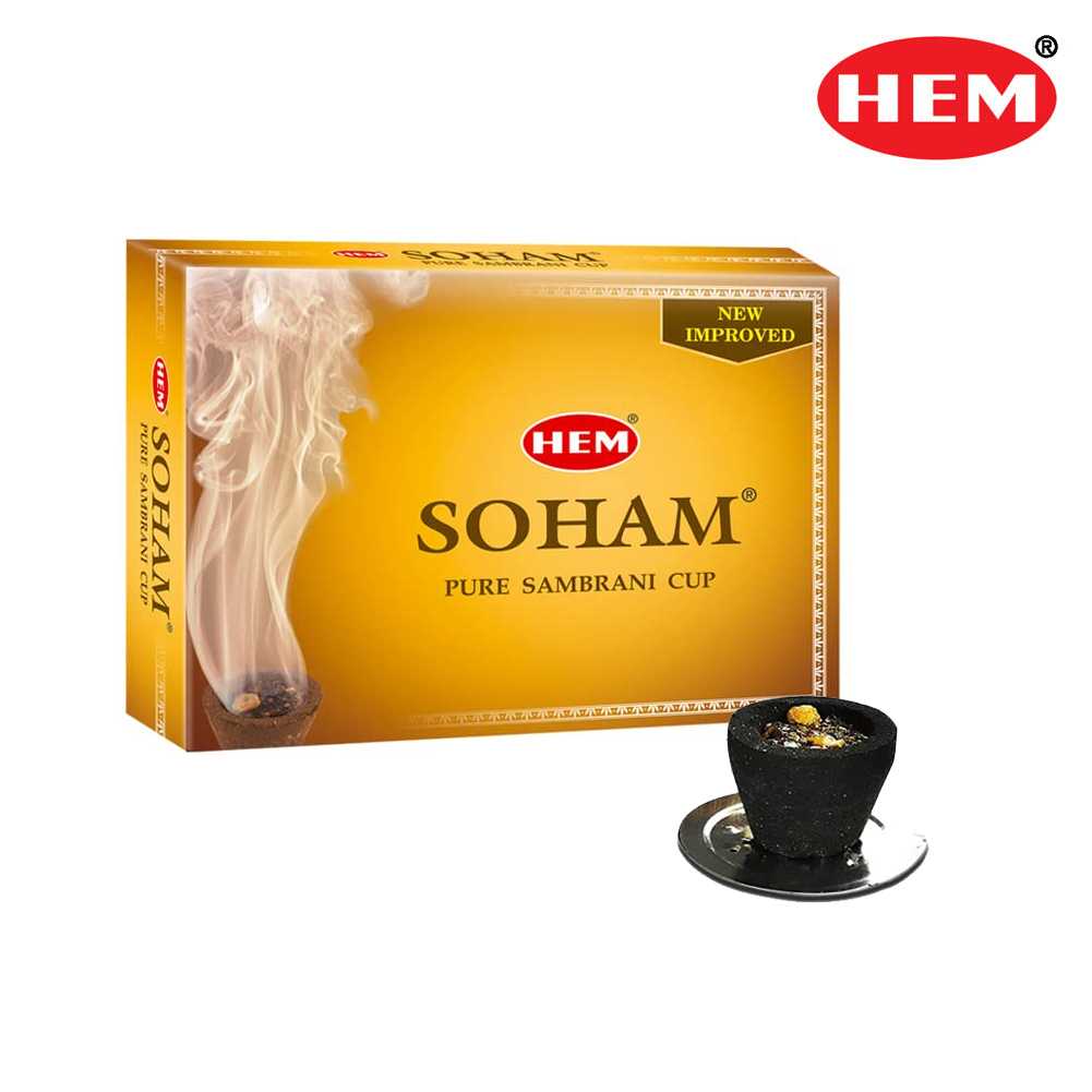 HEM กำยานถ้วยซัมบรานี Soham Sambrani Dhoop Cup จากอินเดีย กำยานเกรดพรีเมี่ยมจากถ่านและเรซิ่น อารตีไฟ