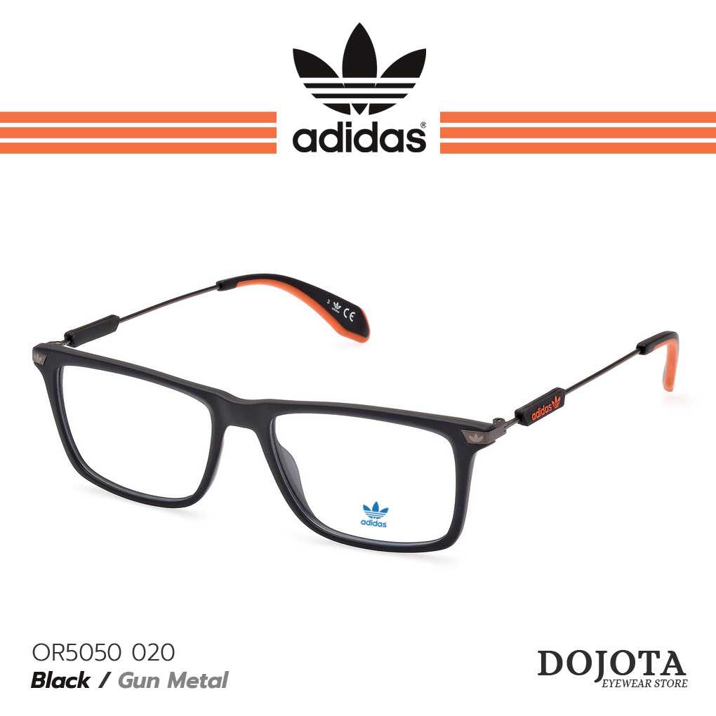 กรอบแว่นตา Adidas รุ่น OR5050-F-020 สีดำ (Black / Gun Metal) ทรงเหลี่ยมใหญ่