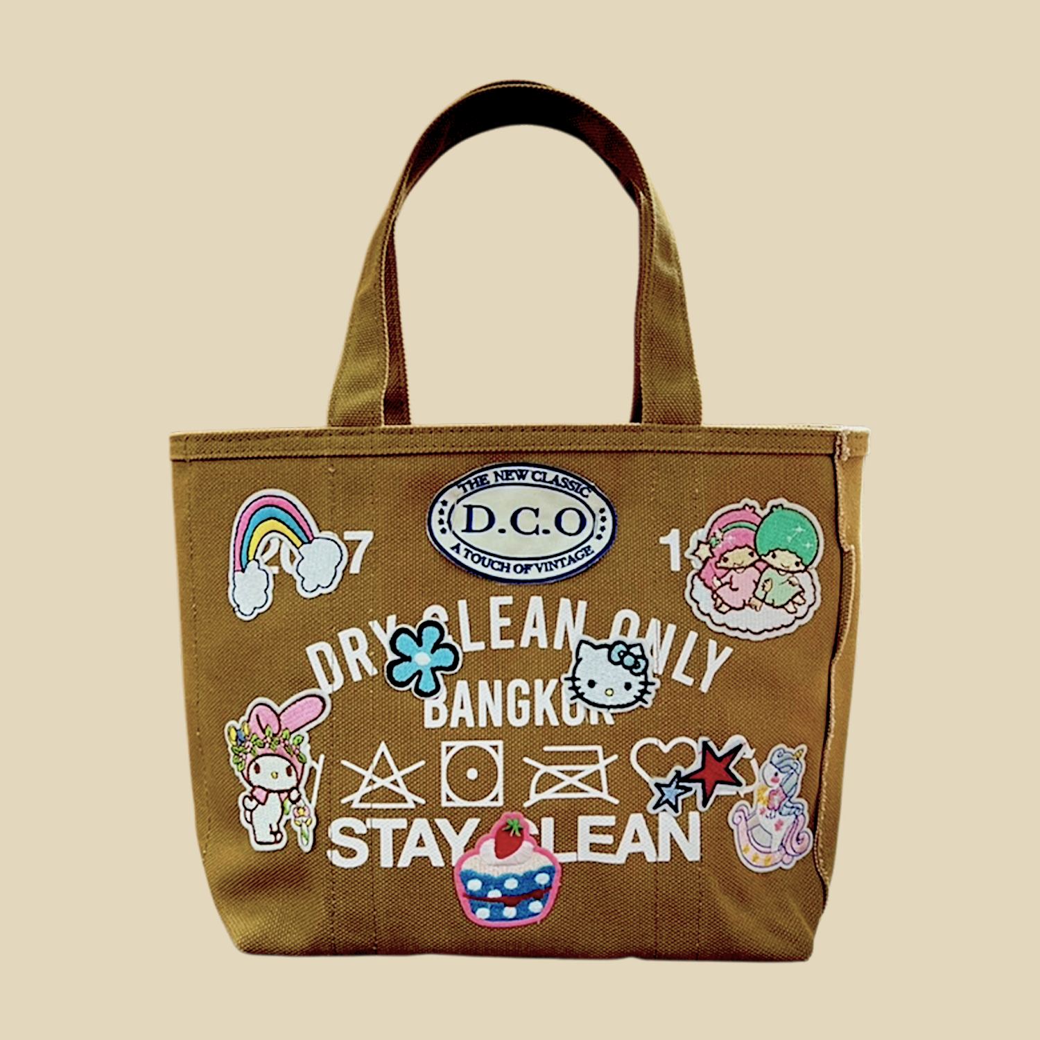 MINI TOTE PATCH ( BROWN )