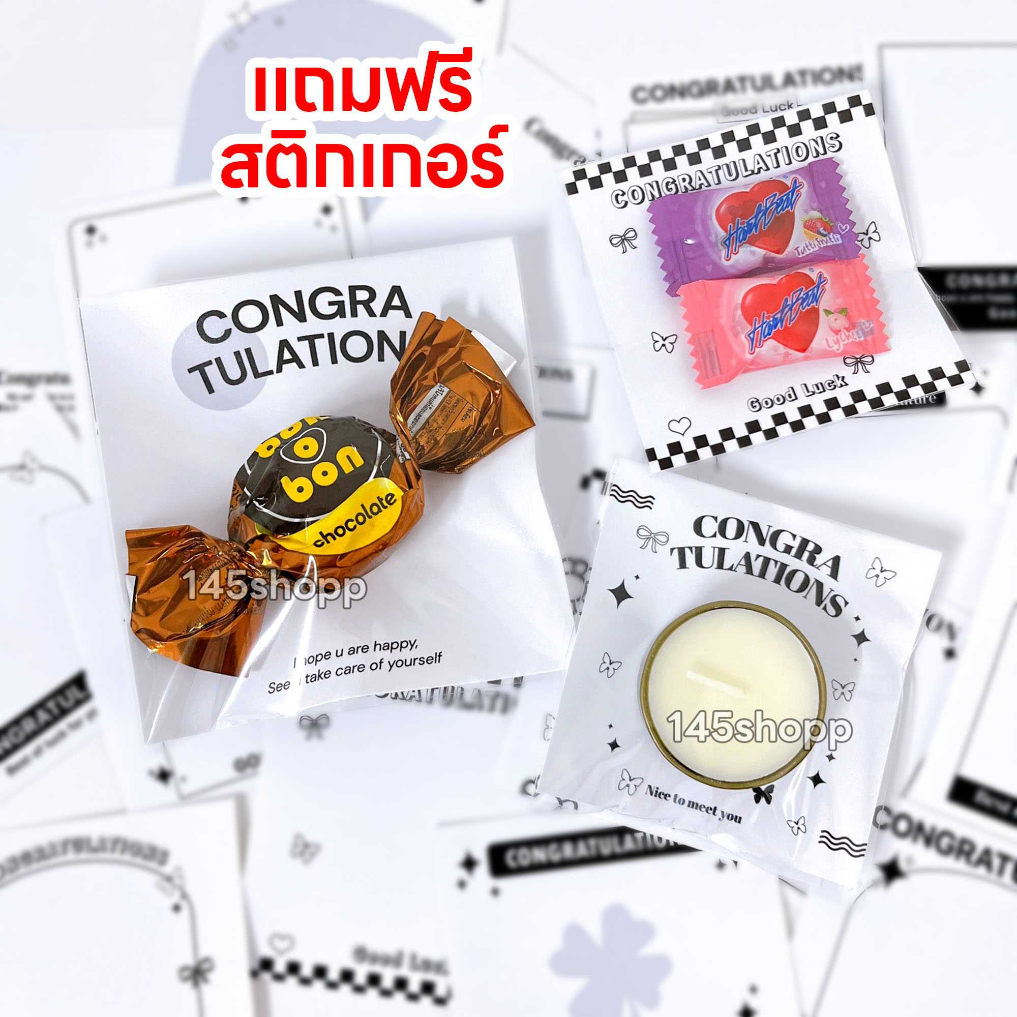 แผ่นรองพื้นหลัง Set01 แถมฟรีซองใส สติกเกอร์ การ์ดปัจฉิม ปัจฉิม ของขวัญปัจฉิม