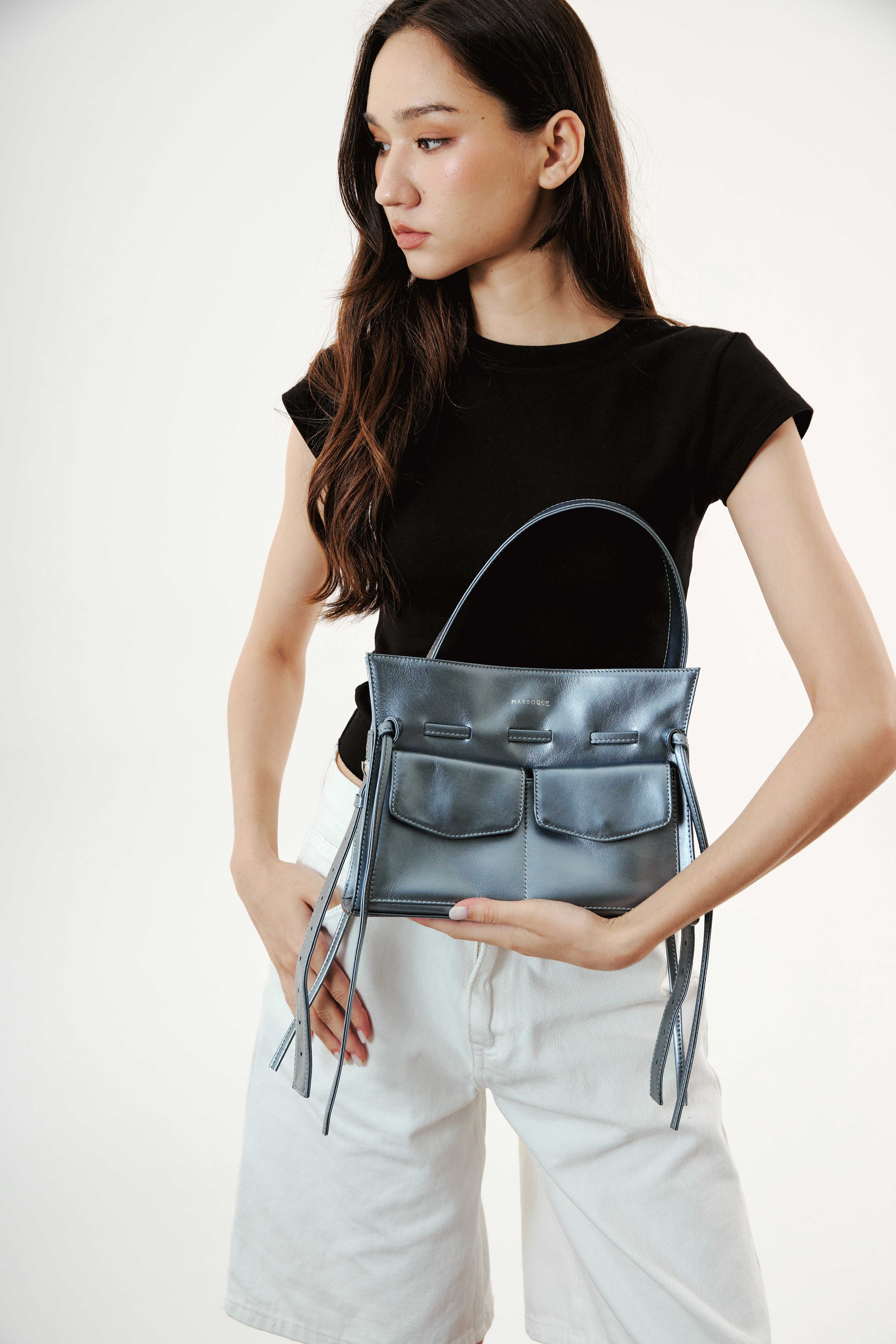 Judy shoulder bag , Silver Blue