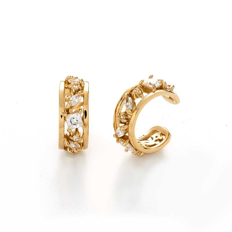 ต่างหู Ear cuff เงินแท้  Chopa  ประดับพลอย Zirconia