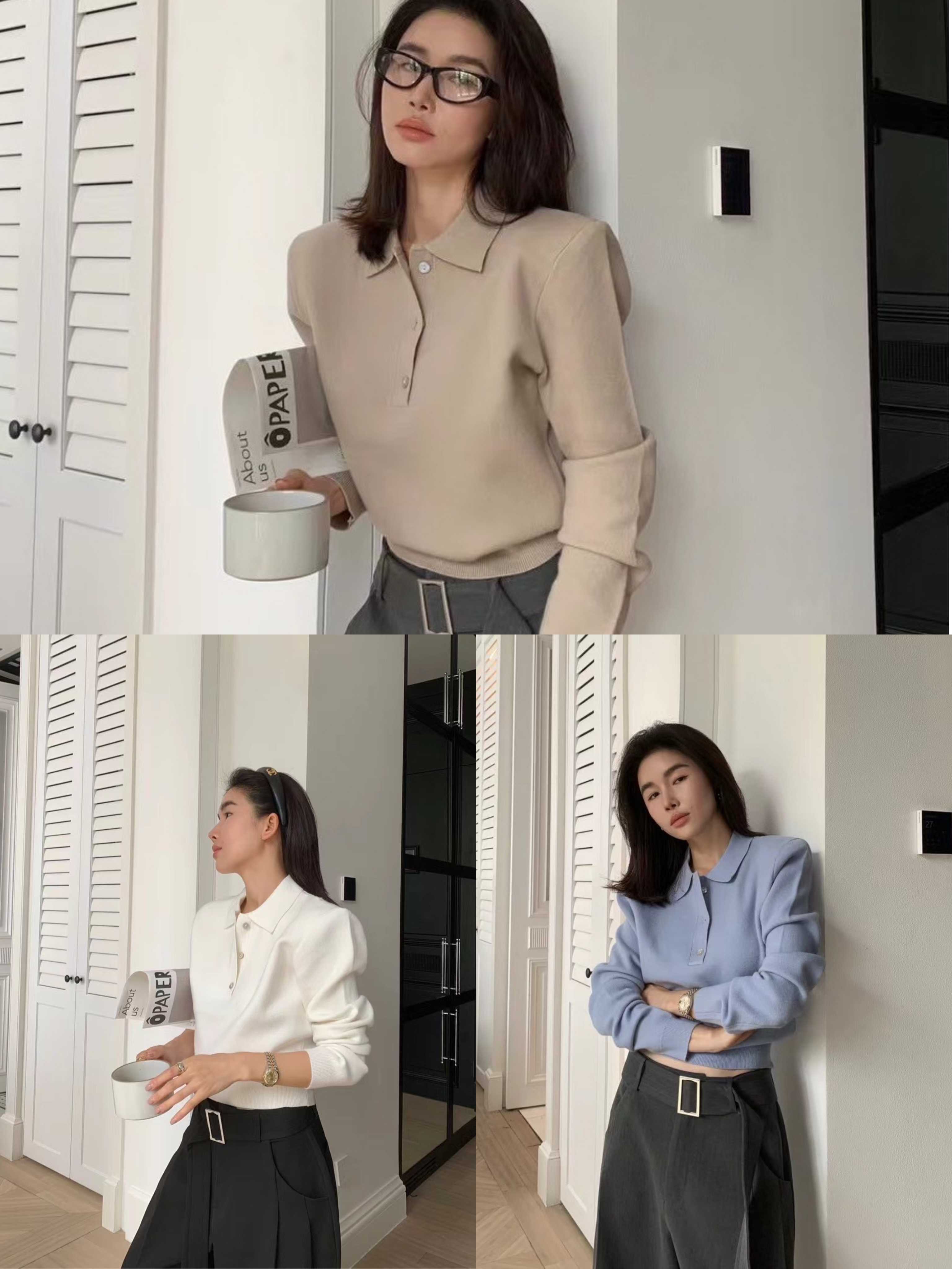 ( SALE ) POLO CROP KNITED TOP 