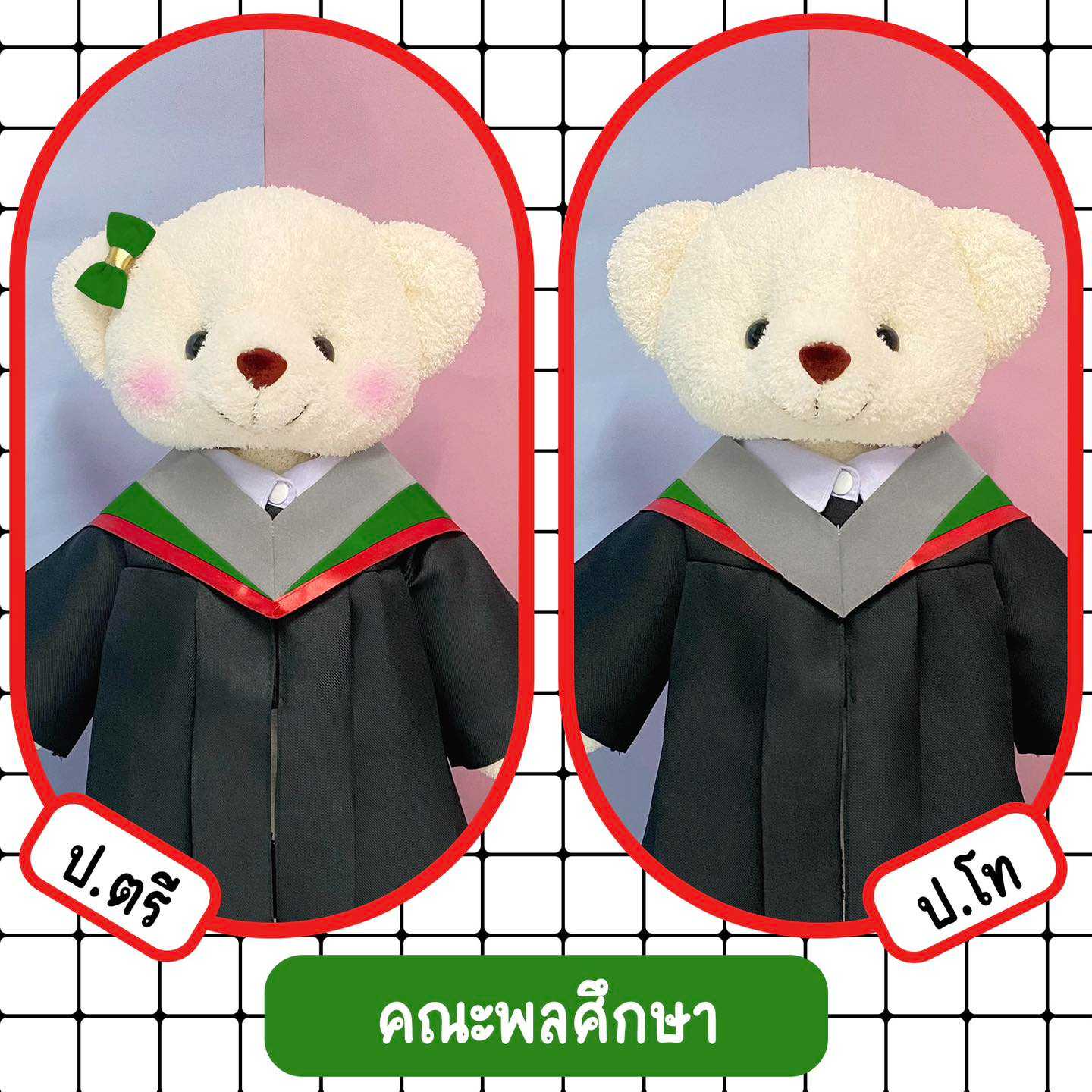 ตุ๊กตาหมีชุดครุย มศว คณะพลศึกษา