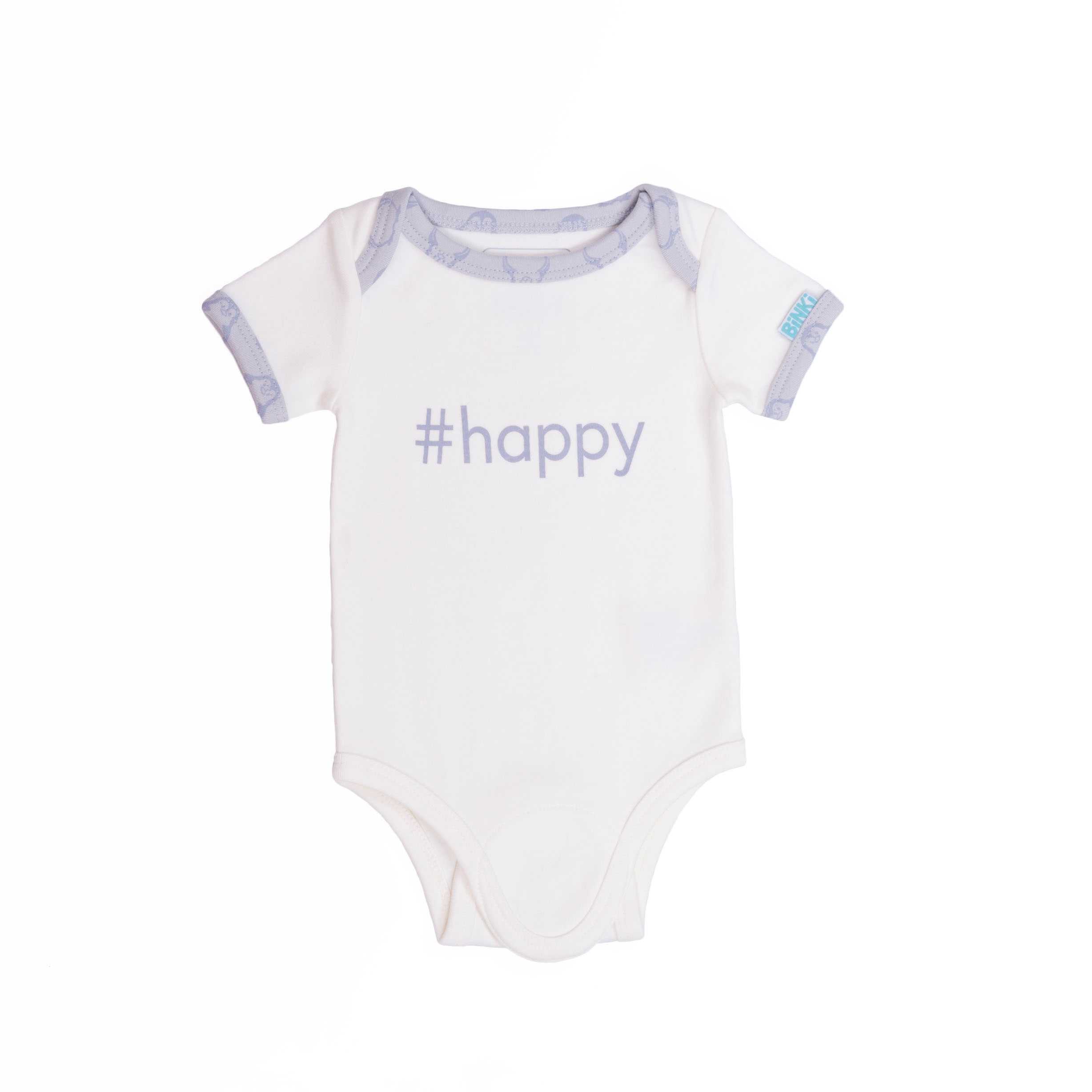 Bodysuit Shortsleeve #Happy - Star White