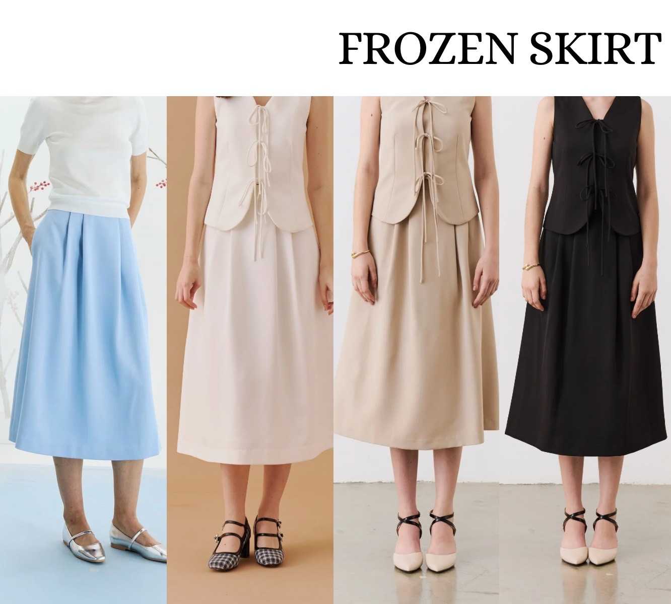 MAVE กระโปรง รุ่น Frozen skirt สี Blue,Off white,Horlick,Black