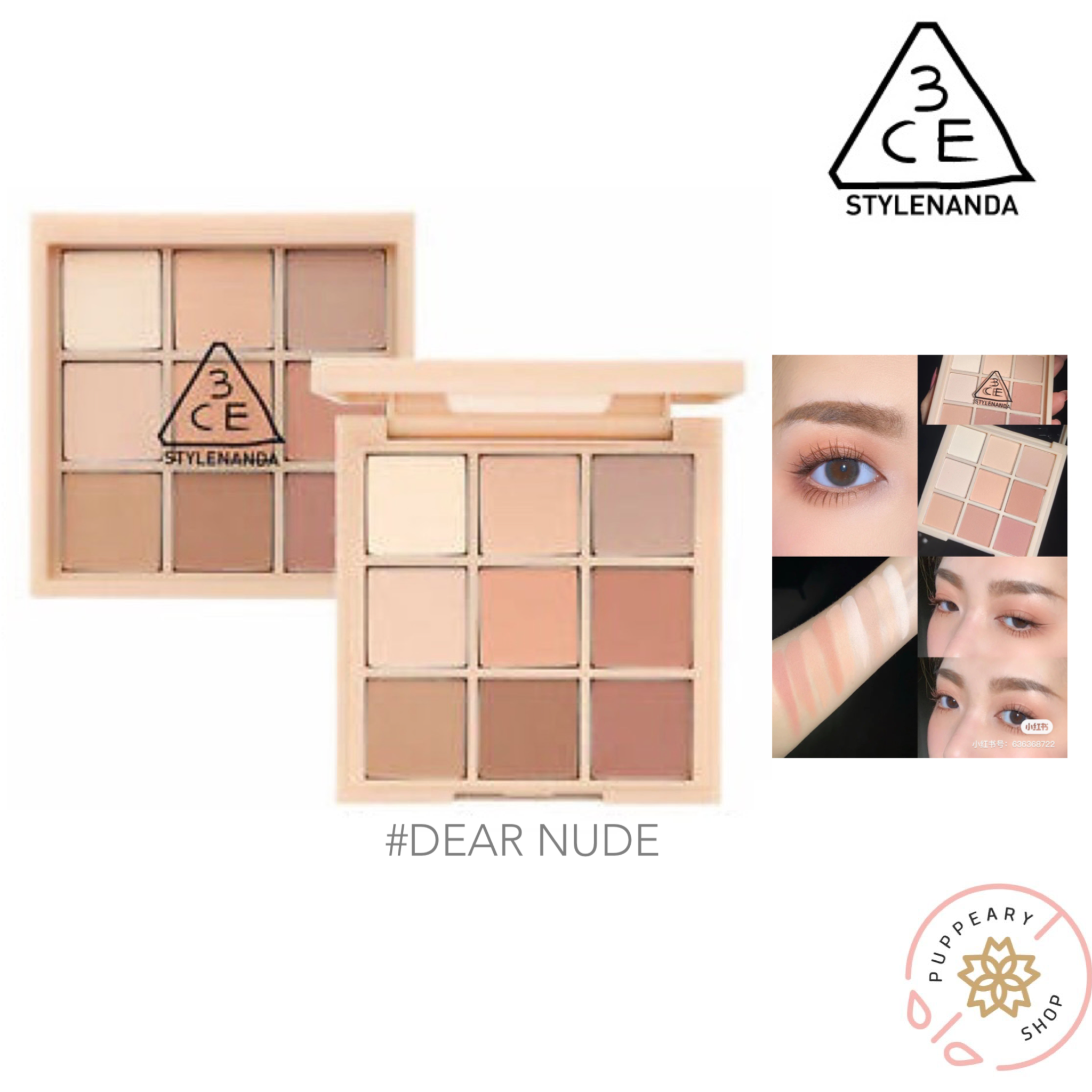 (แท้/พร้อมส่ง) 3CE Multi Eye Color Palette #Dear Nude