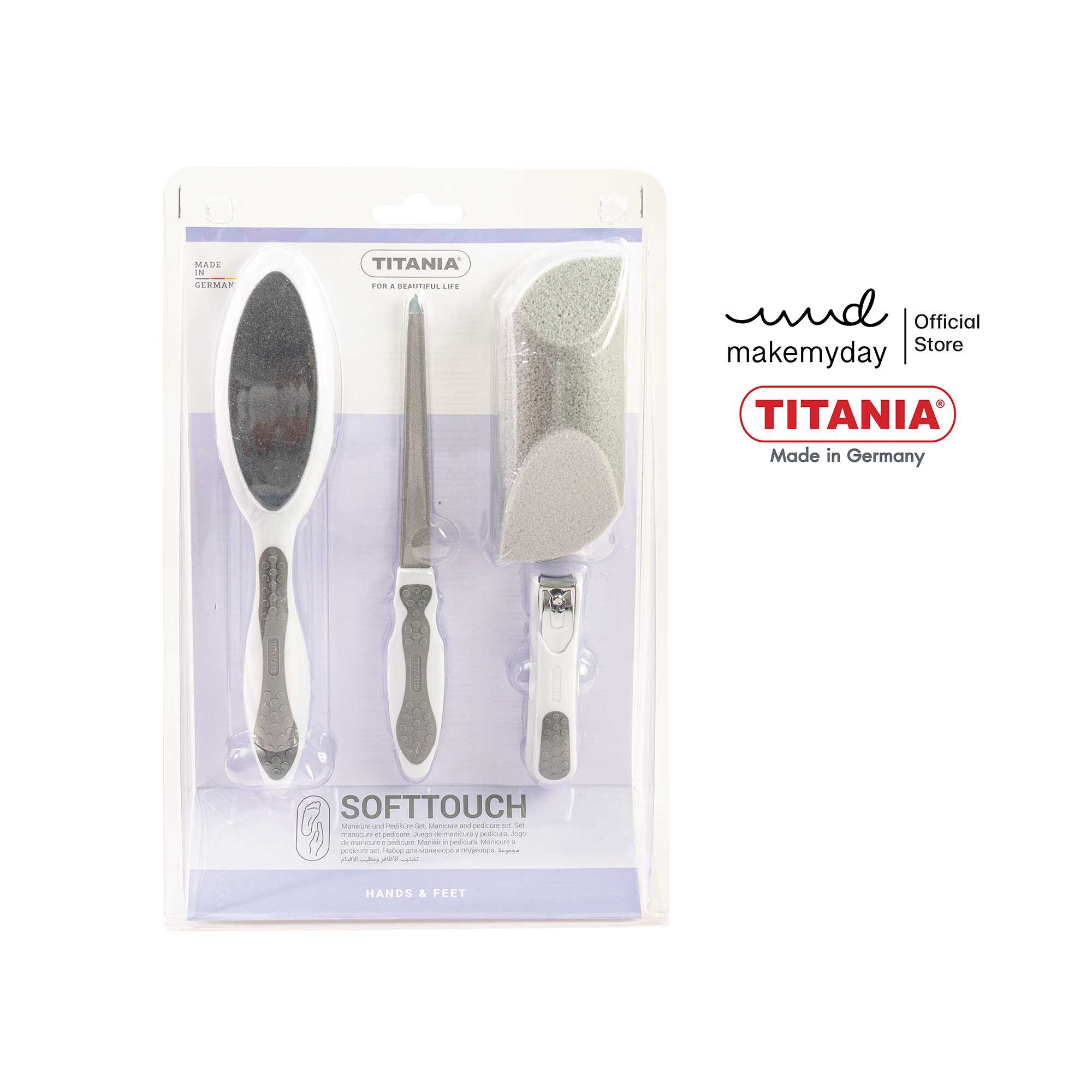 TITANIA  เซ็ตตกแต่งเล็บเท้า 4 ชิ้น นำเข้าจากเยอรมันนี (Softtouch Pedicure Set)