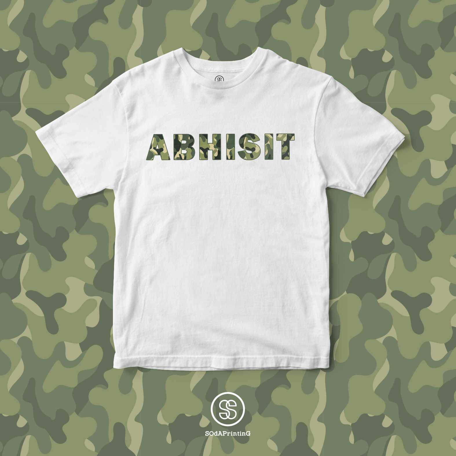 เสื้อยืด พิมพ์ลาย ABHISIT ผ้านิ่มใส่สบาย สีขาว #Caption #SOdAtee TS00002