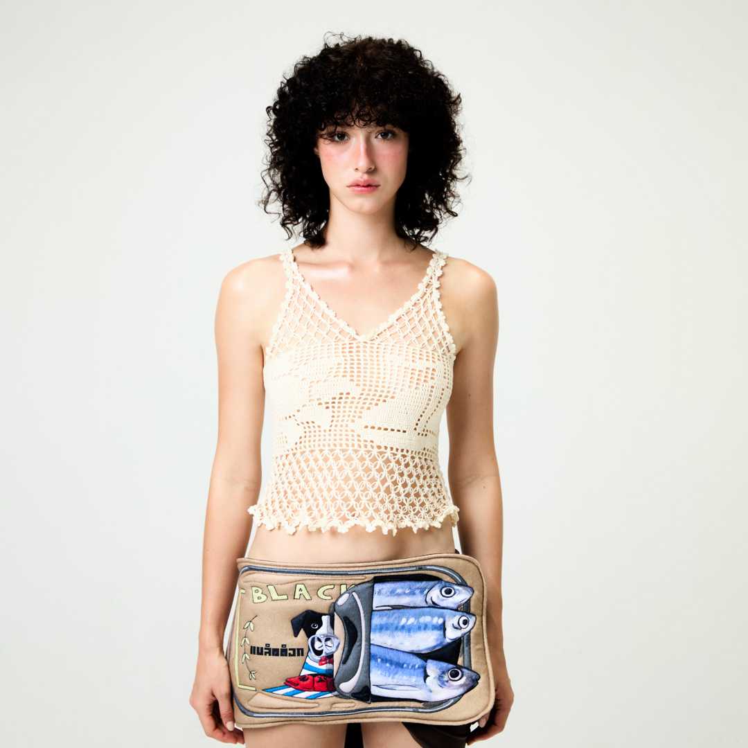 BLACKDOG BKK - SS2509 - Sailor crochet top  - เสื้อตาข่ายถักลาย