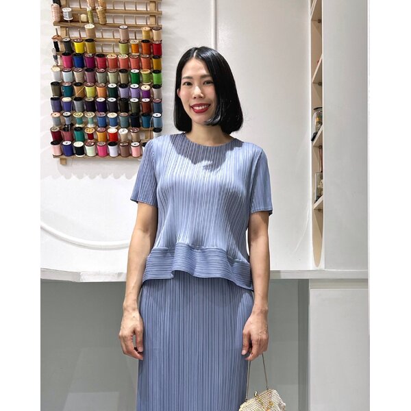 2MUAY รุ่น GJO11172P เสื้ออัดพลีท SHORT SLEEVE RIPPLE PLEATED TOP 10 สี FREE SIZE