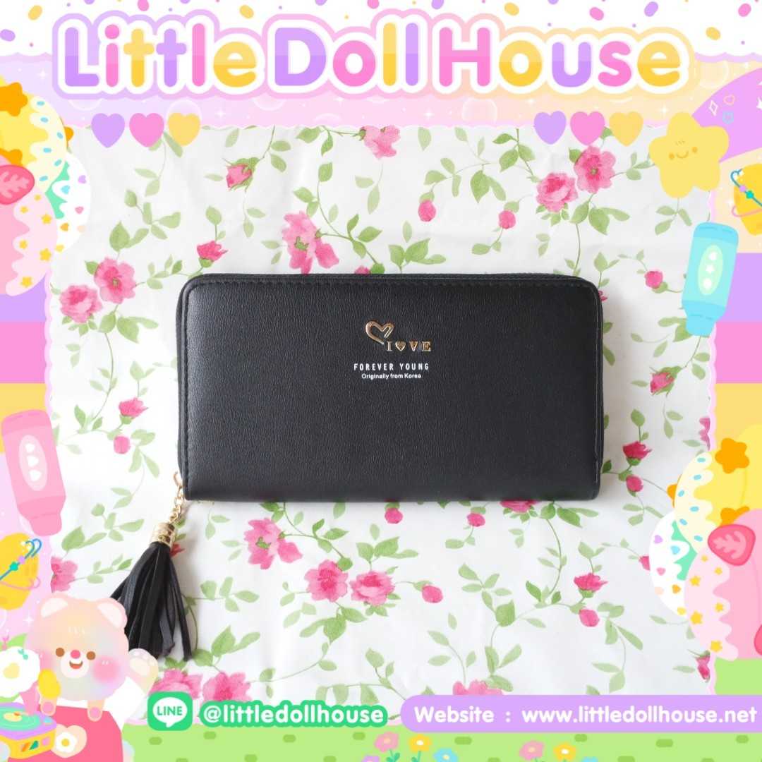 📮SALE‼️พร้อมส่ง‼️👛กระเป๋าสตางค์ ใบยาวซิปรอบ สีดำ  ขนาด 8 นิ้ว