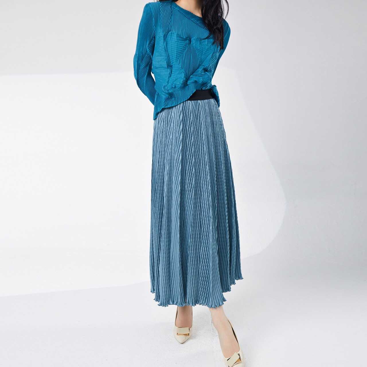 Peatbynisa A427 กระโปรงอัดพลีท ฟรีไซส์ เนื้อผ้าPolyester100%