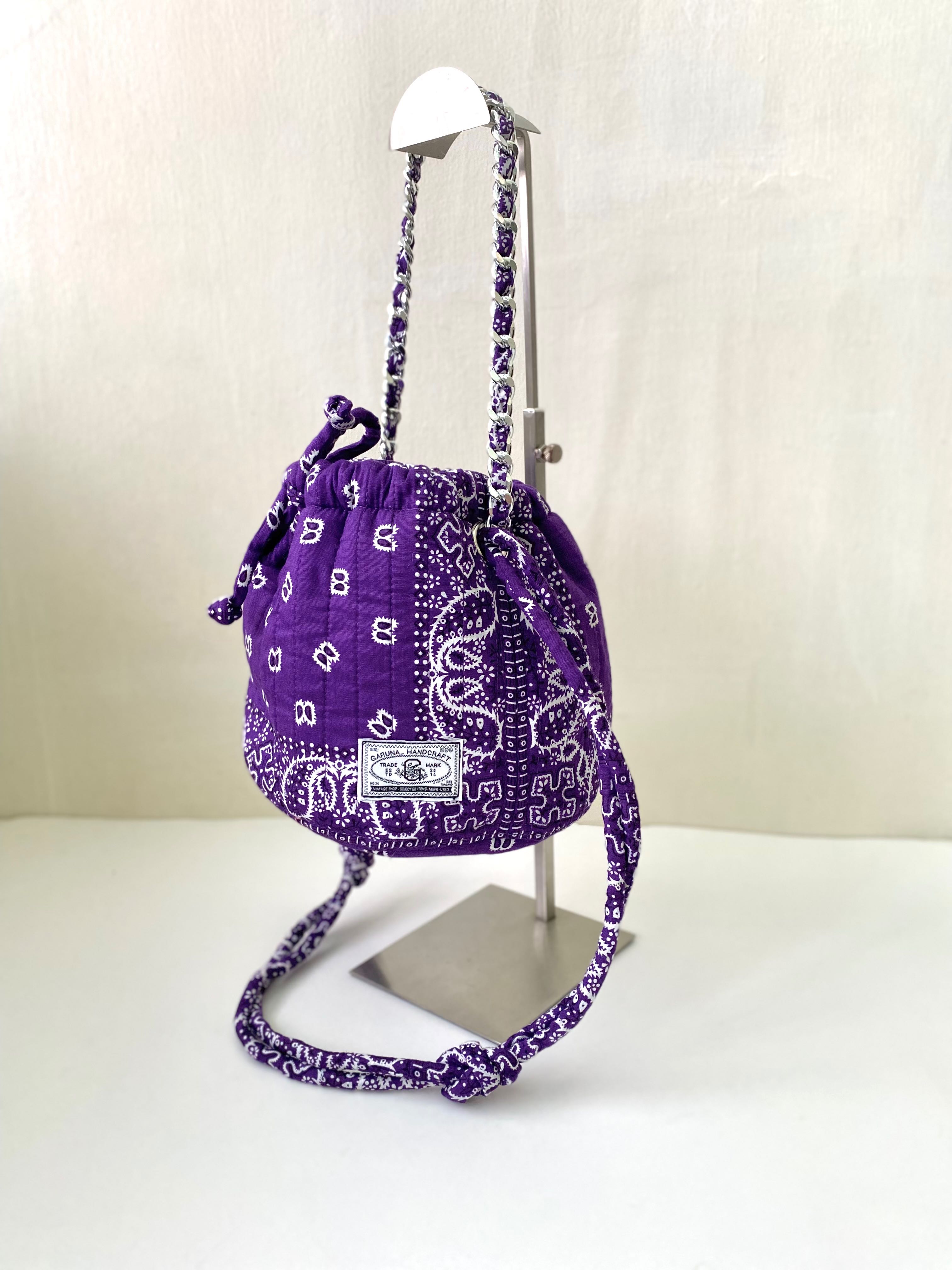 Dark Violet Mini Dumpling Bandana Bag no: mn 8