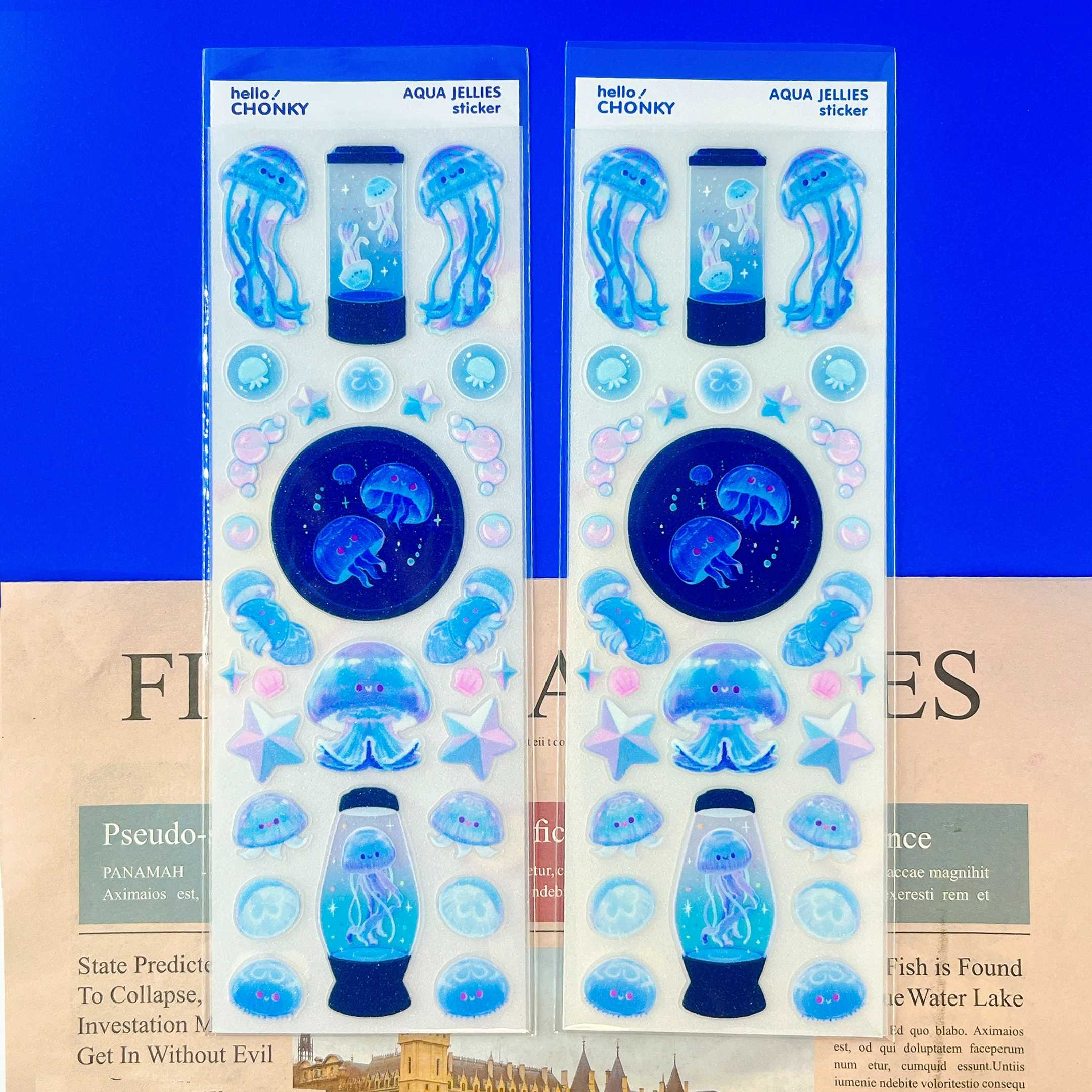 GLITTER STICKER |  aqua jellies