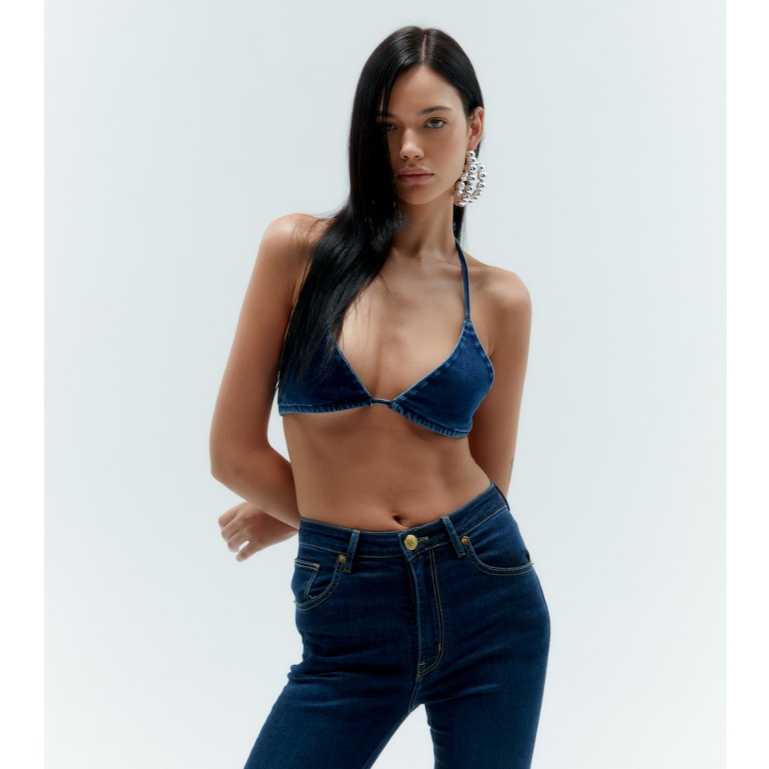 MOTTOM -  Mini Bra Denim Triangle Top