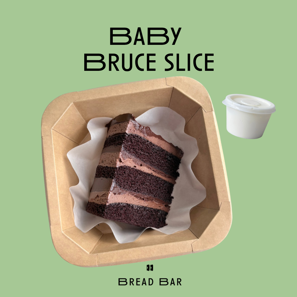 Baby Bruce Chocolate Cake Slice with Mini Fresh Cream