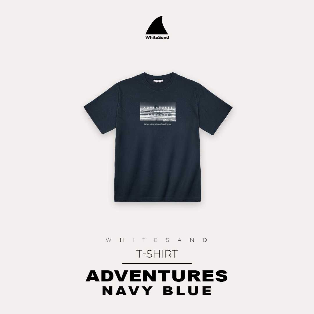 WhiteSand - T-Shirt เสื้อยืดแขนสั้น สกรีนลาย Adventures ผ้านุ่มคอตตอน 100%