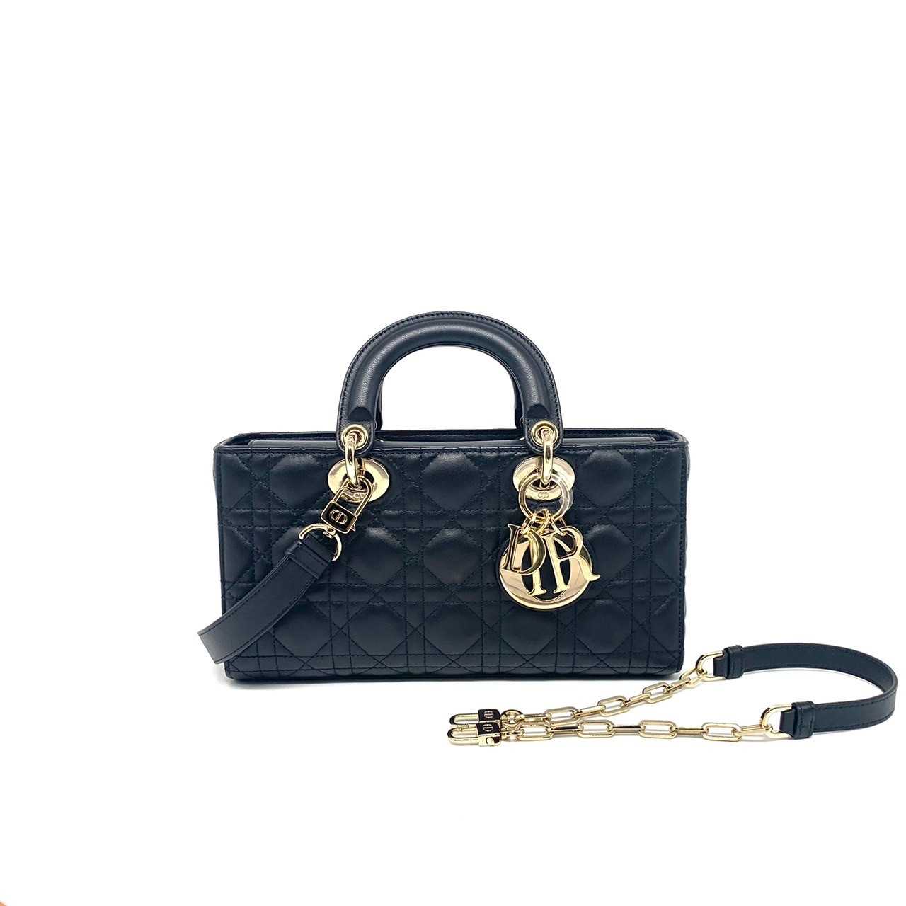 Dior Lady d joy medium black lamb lghw dc24
