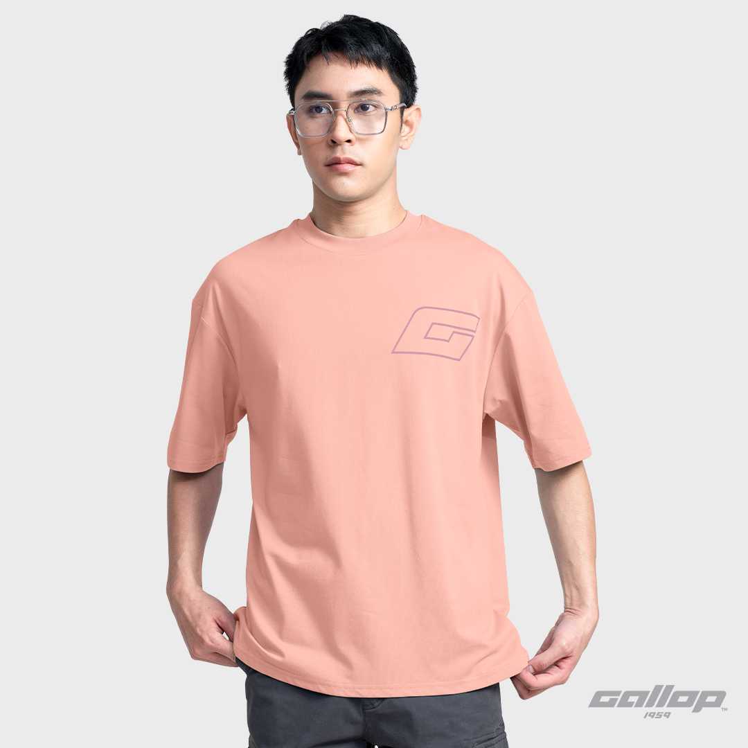 GALLOP : Men's Wear เสื้อยืด Eco-Friendly Oversized TEE รุ่น GT9156 สี Peach Pink / ราคาปกติ 1590.-