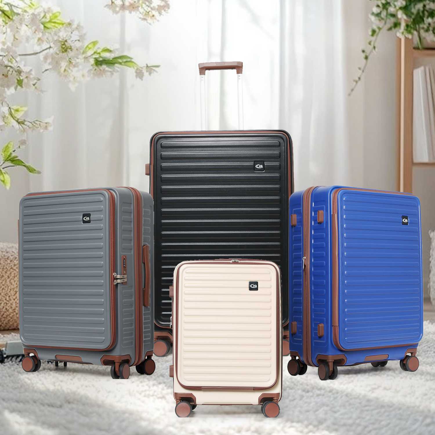 HQ LUGGAGE กระเป๋าเดินทาง ABS เปิดด้านหน้า 4 ล้อคู่ 360 ํ รุ่น Explorer 1007