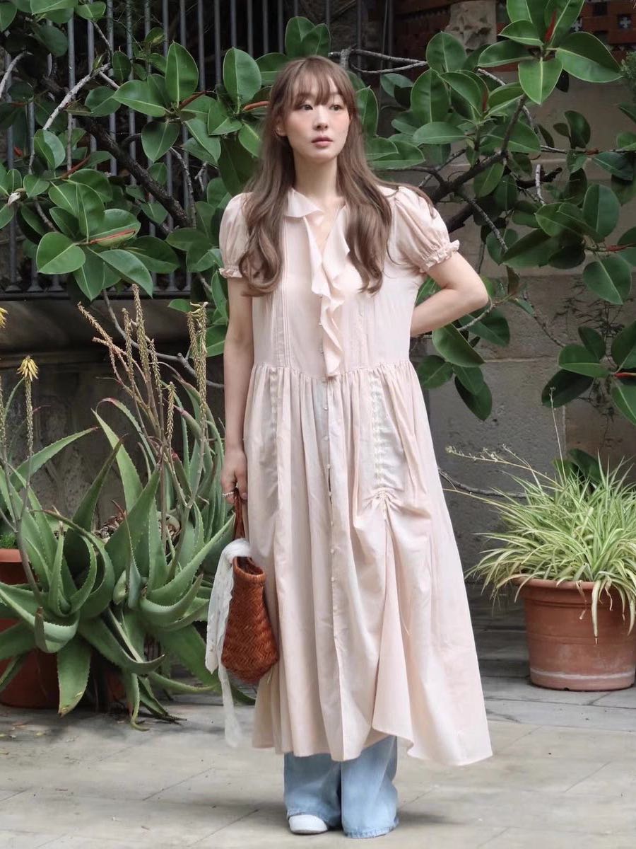 Fletta (KOREA) Ruffled  Linin summer dress (Pre-order 15 day)