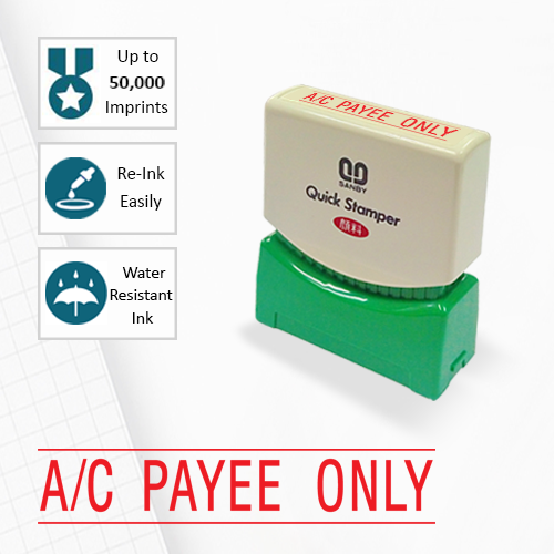 SANBY ตรายางสำเร็จรูป หมึกในตัว รุ่น QUICK STAMPER (S) A2R [A/C PAYEE ONLY]