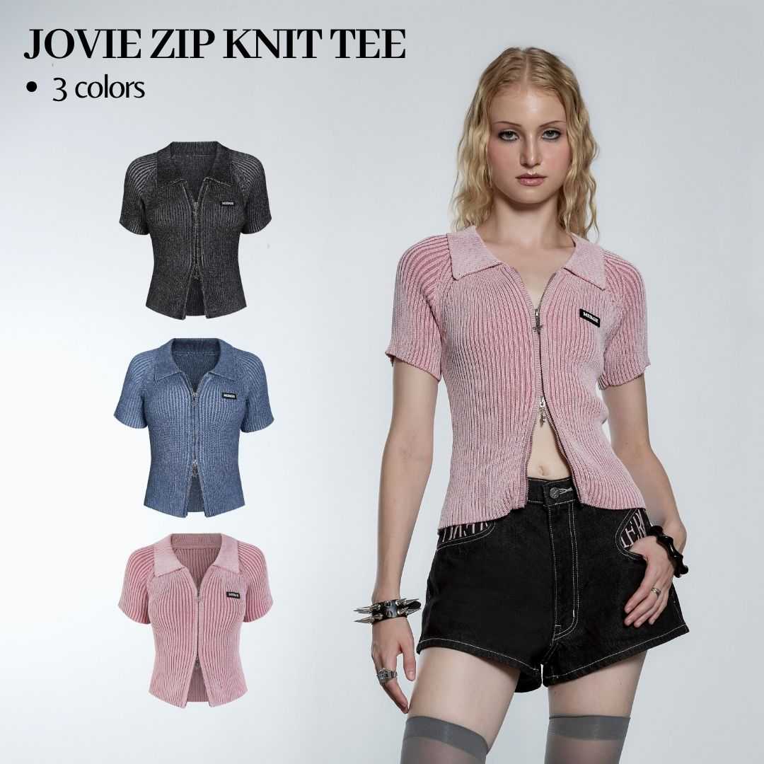Merge Official - Jovie Zip Knit Tee (พร้อมส่ง)