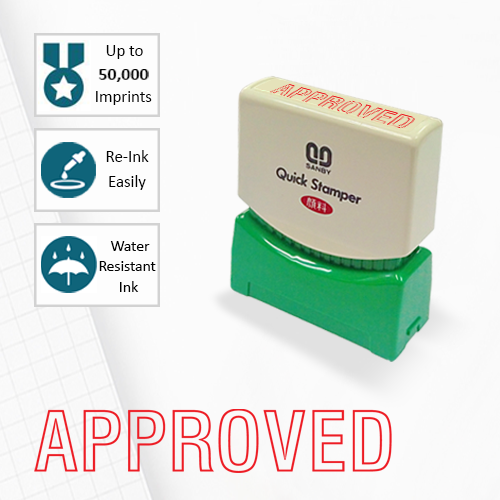 SANBY ตรายางสำเร็จรูป หมึกในตัว รุ่น QUICK STAMPER (S) A9R [APPROVED]