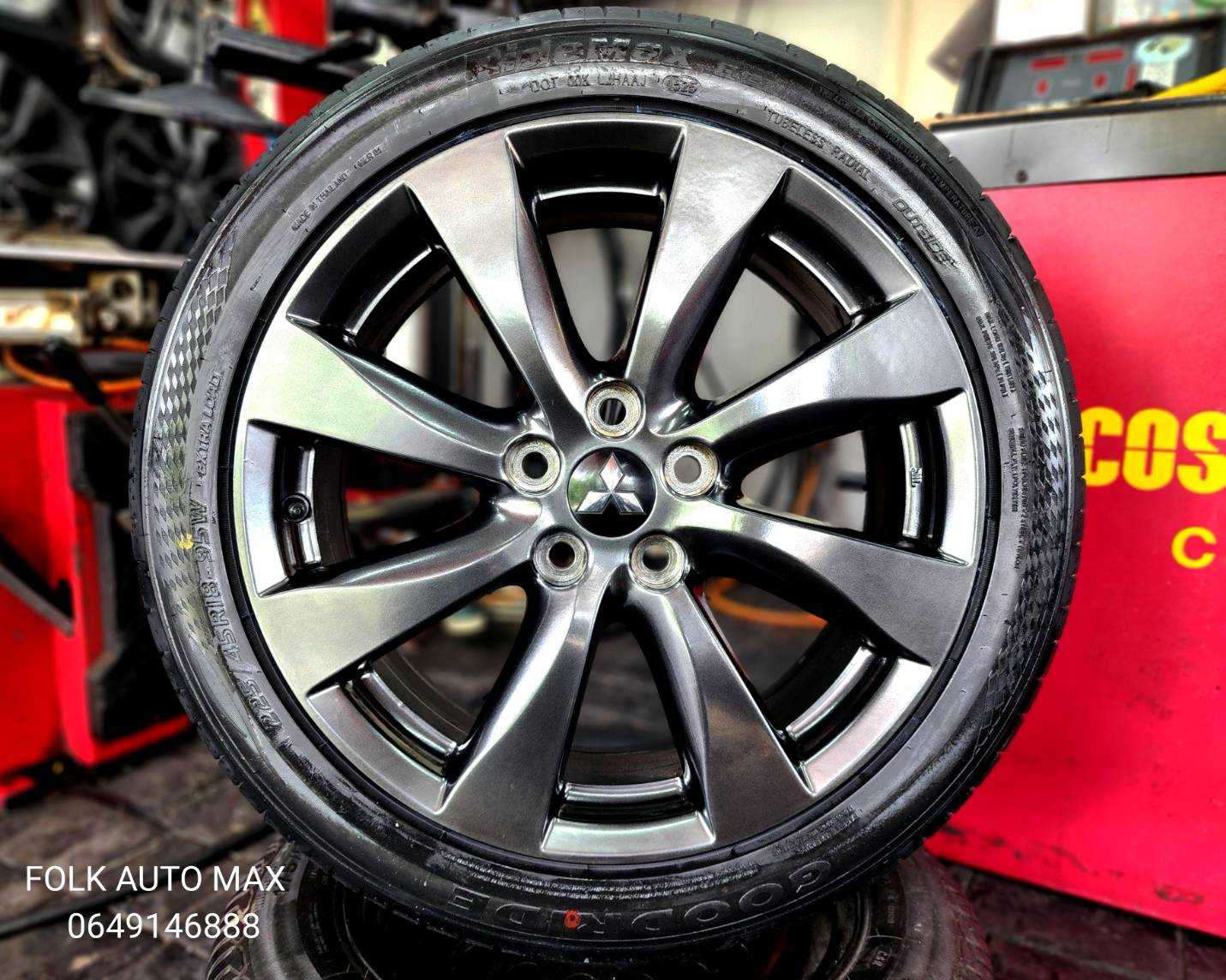 ปี25 ล้อ Mitsubishi Lancer ขอบ 18 สีไฮเปอร์แบค สภาพสวย พร้อมยางใหม่ Goodride ปี 25 10491067  9118956
