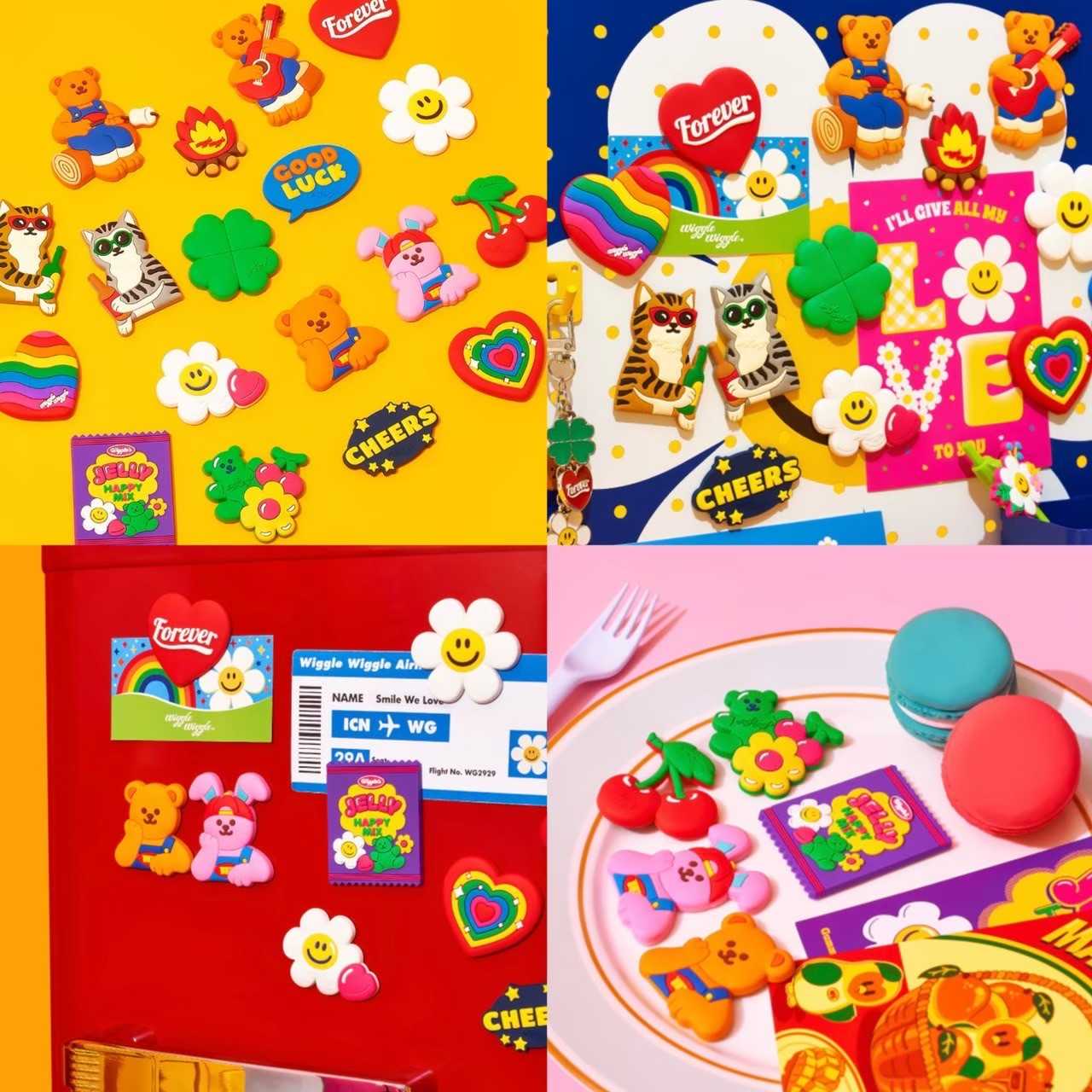 🌈 Wiggle Wiggle ของแท้ 💯แม่เหล็กติดตู้เย็น PVC Magnet Set ที่ติดตู้เย็น แม่เหล็ก 74008