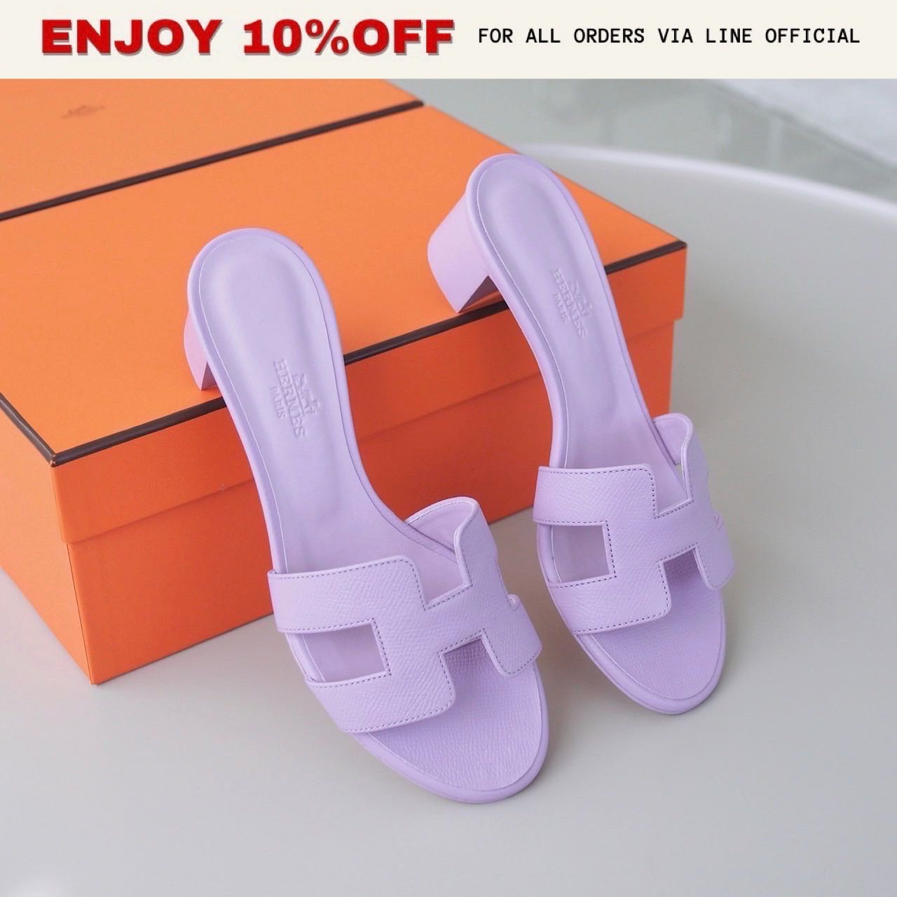 NEW! HERMES Oasis Sandals  สี Violet  | Shoes