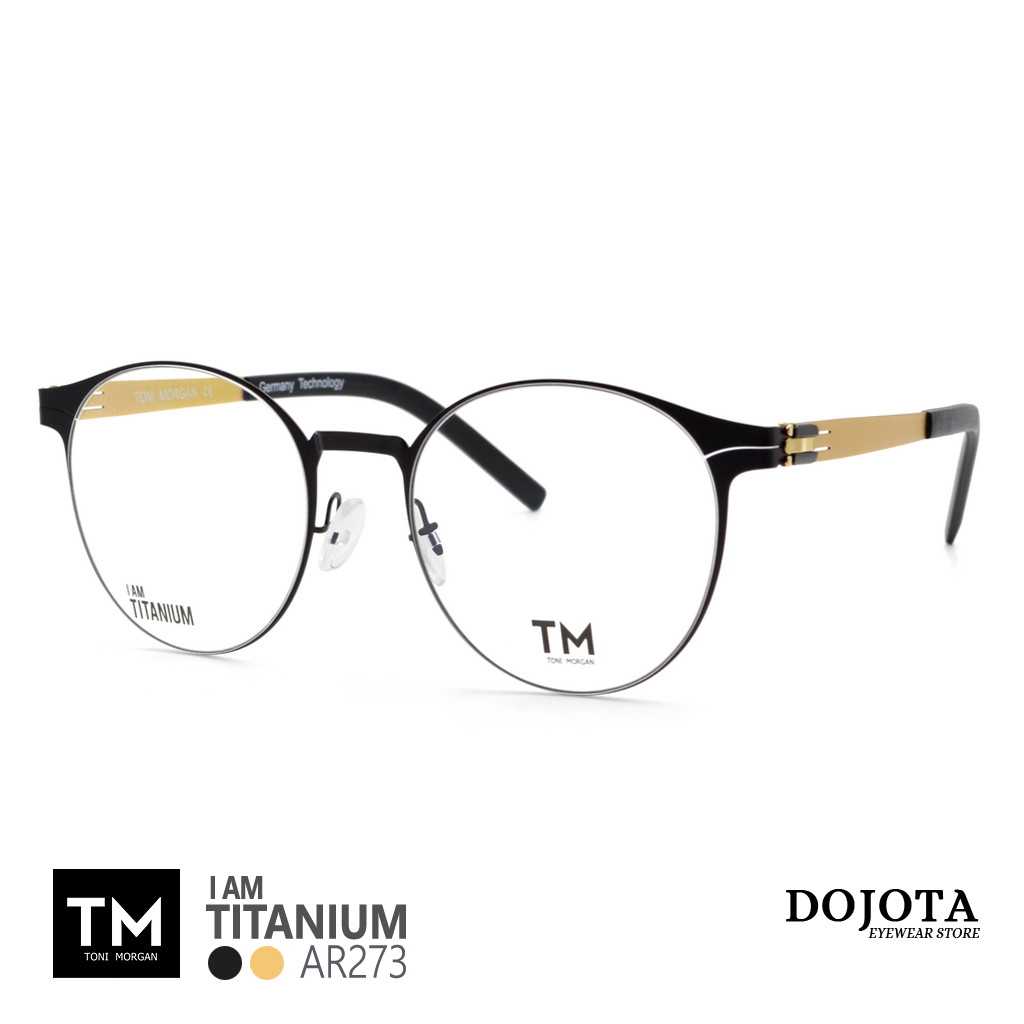 กรอบแว่นตาขาสีทอง Toni Morgan ทรงหยดน้ำ รุ่น IC273 - สีดำ / ทอง