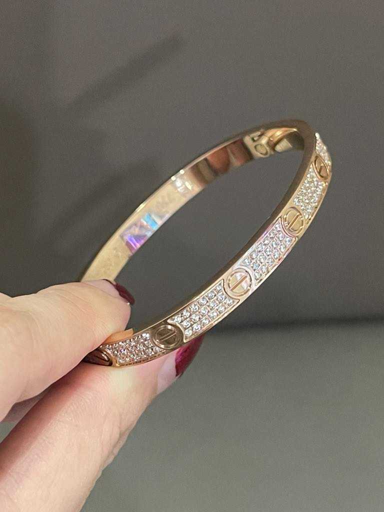 พร้อมส่ง กำไลตัวเรือนเงินชุบRG sz16cm