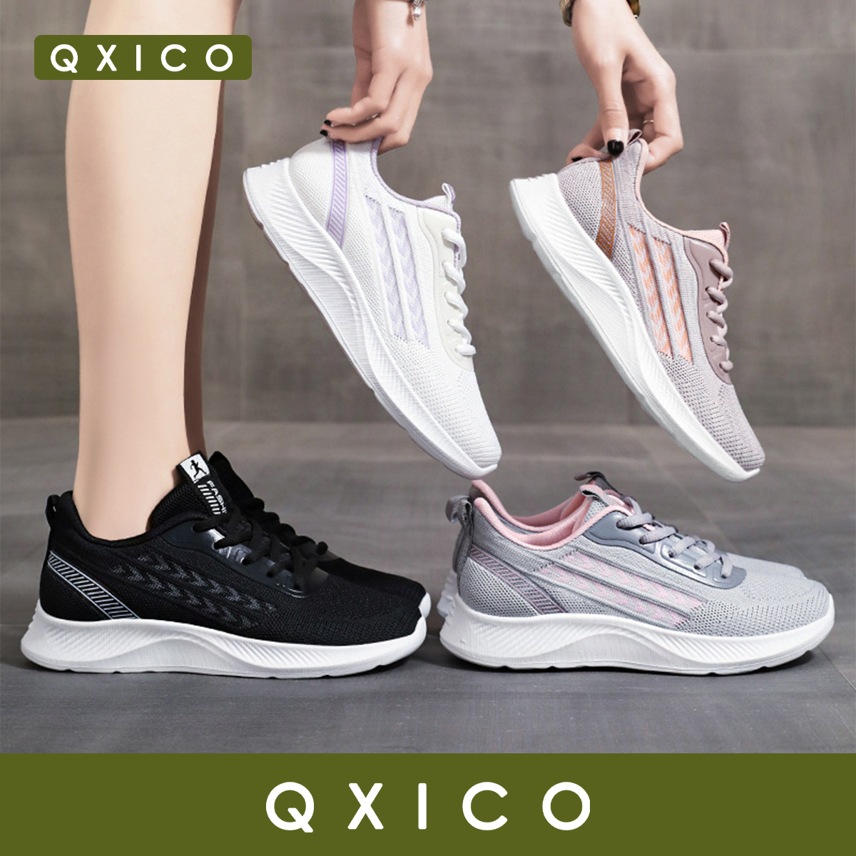 Qxico รุ่น QZ158 รองเท้าผ้าใบ น้ำหนักเบา  ใส่สบายมาก