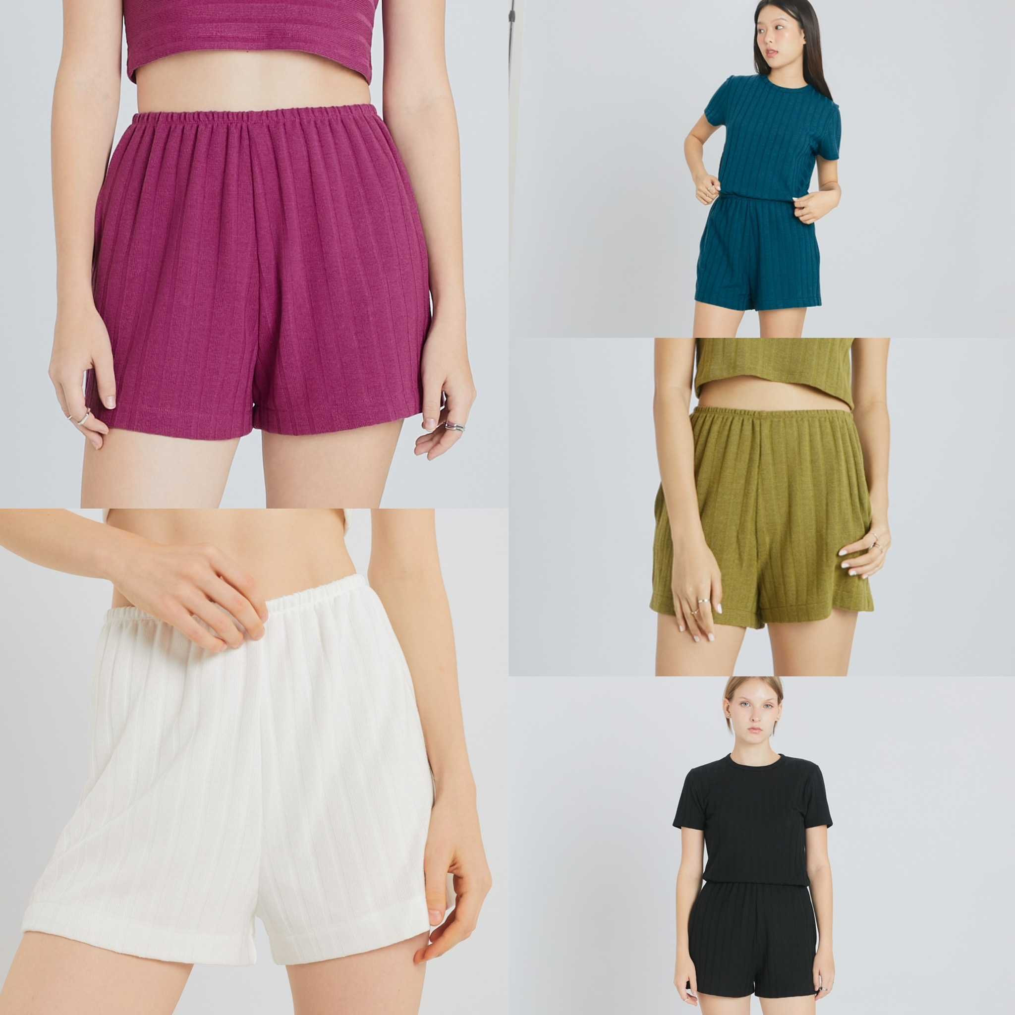 picht - Tape shorts ขาสั้นไหมพรม เอวยางยืด(The Knit Collection)
