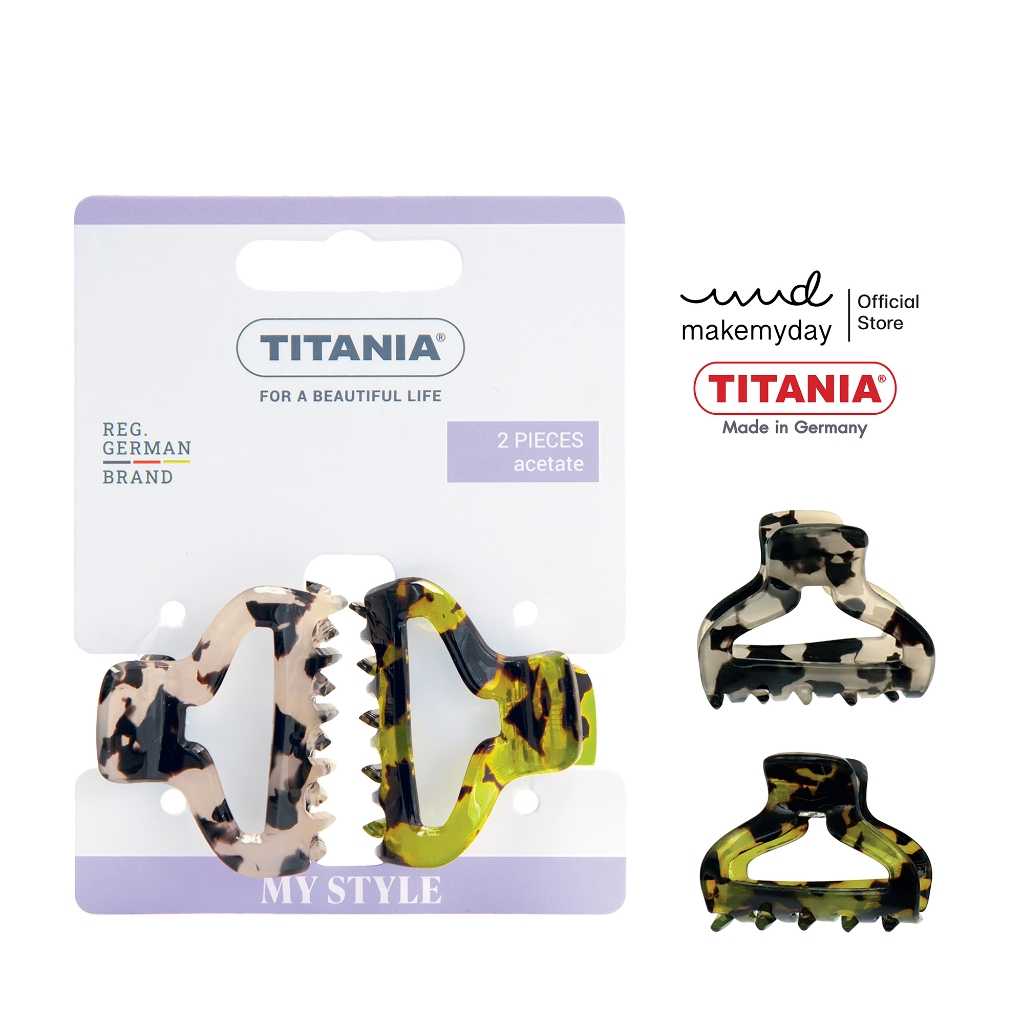 TITANIA Hair Clip กิ๊บหนีบผม สี Dual Tones Leo นำเข้าจากเยอรมัน (1 กล่องบรรจุ 2 ชิ้น)