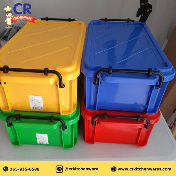 RW.8078+1 กล่องพลาสติกเนื้อหนา ขนาด 19.3x34x12.3cm. ตราเรืองวา (ราคาต่อใบ)