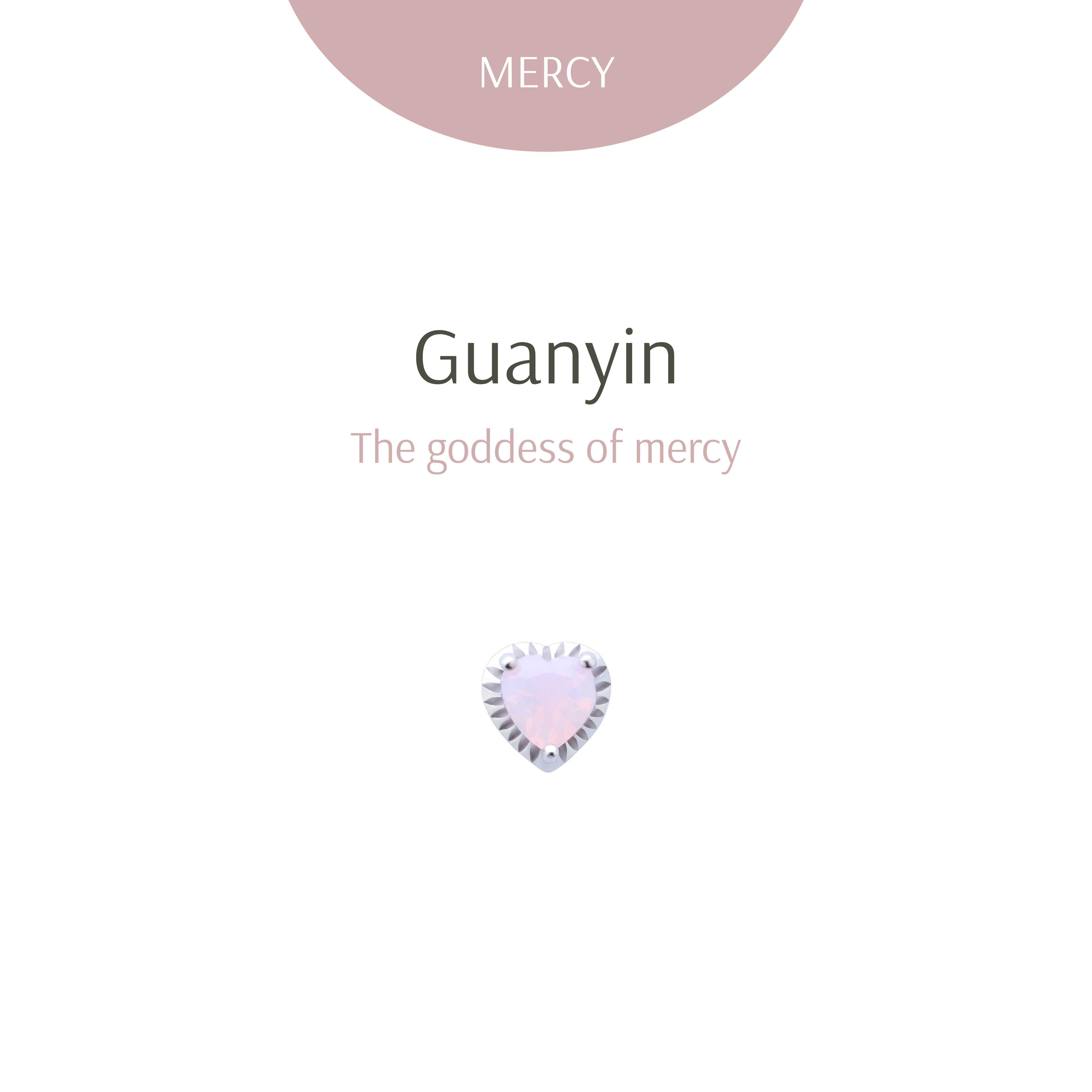 Guanyin Heart Silver Charm