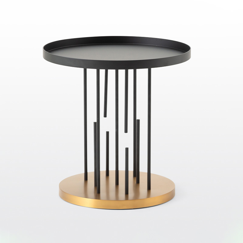 Modernform โต๊ะข้าง รุ่น DRITA ขาแตนเลสสีทองเหลือง TOPสีดำ