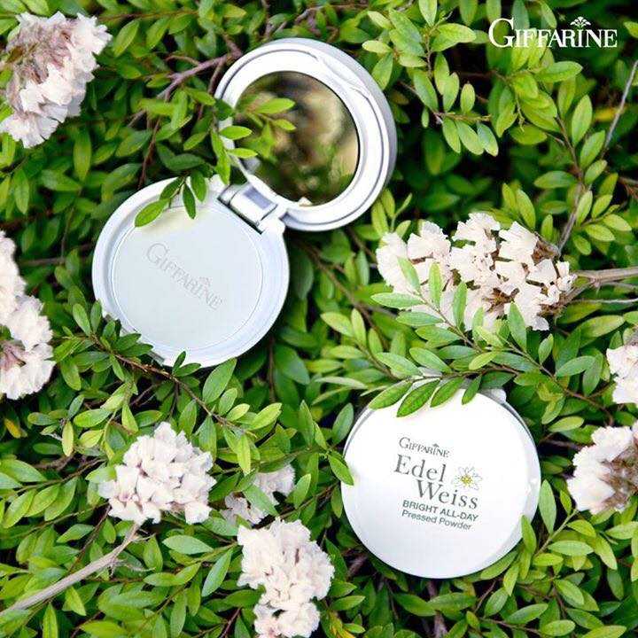 แป้งซับมัน [แป้งชักเงา] Giffarine Edelweiss Bright All-Day Pressed Powder GuruAew #makeup